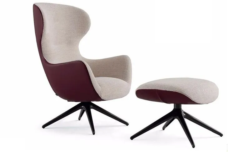 Sérsniðin málmfætur hægindastóll og ottoman