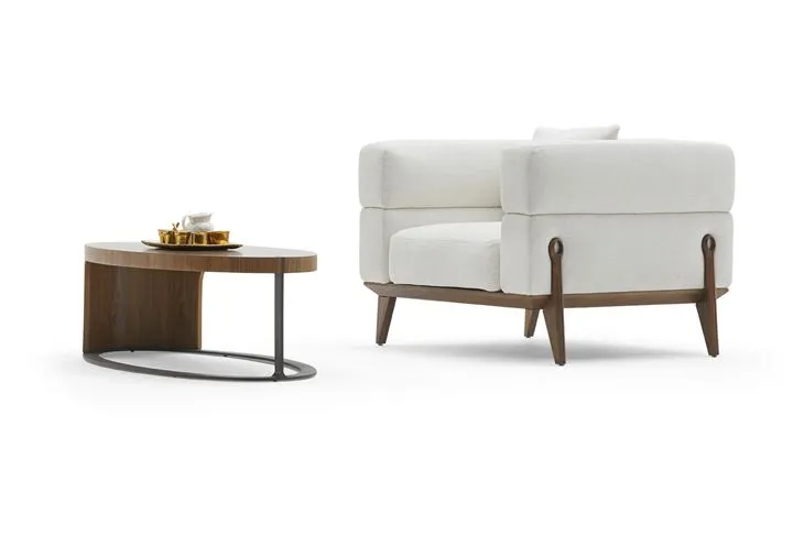 Hotel Single Sofa Chair Made By Faux Leather Or Fabric And Solid Ash Wood Base Classic Armchair Occasional Chair Villa Living Room And Bedroom Lounge Chair